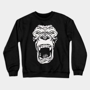 Wild Gorilla Face Minimal Black and White Crewneck Sweatshirt